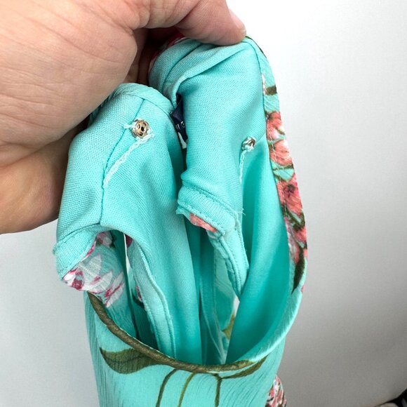 Tommy Hilfiger Womens Size 8 Green Floral Chiffon Dress A Line Sleeveless Lined - Picture 9 of 11